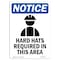 Signmission OSHA Notice Sign, Hard Hats Required With Symbol, 24in X 18in Aluminum, 18" W, 24" H, Portrait OS-NS-A-1824-V-13297 - alternate 1